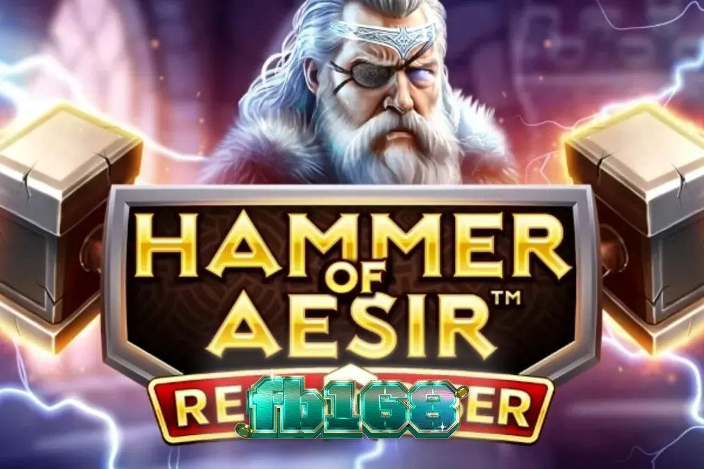 Tampilan visual slot Hammer of Aesir dengan tema mitologi Nordik yang gelap dan epik.